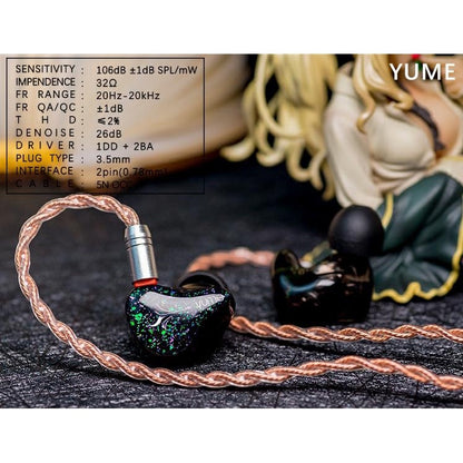 SeeAudio Yume 2BA 1DD Earbuds Hybrid Drive Unit Earphone HIFI DJ Music Monitor IEM Headset With 2Pin 0.78mm 5N OCC Cable - The HiFi Cat