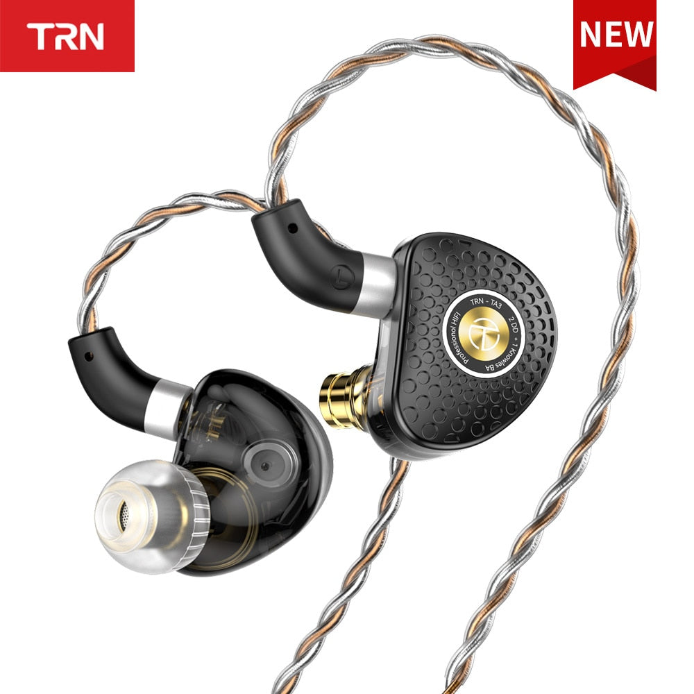 TRN TA3 Hi-FI 1BA 2DD In-ear Monitors Earphone Knowles Hybrid Beryllium-plated - The HiFi Cat