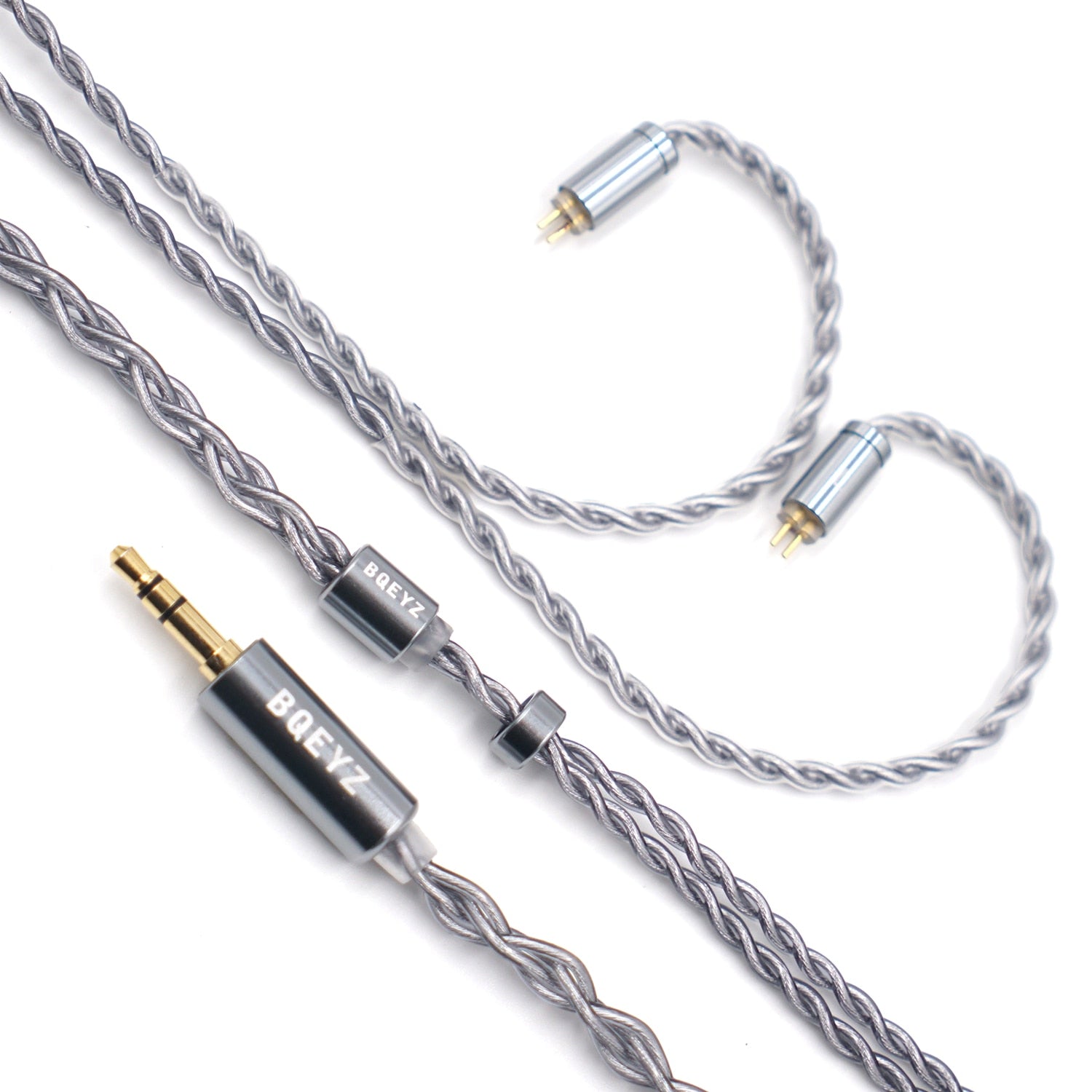 BQEYZ Winter Upgraded Cable Rime 0.78mm 2 Pin Single Crystal Copper Plated Silver Hybrid Earphone with Detachable Wire - The HiFi Cat