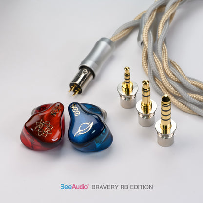 SeeAudio Bravery RB Edition Anniversary Hifi Earphones 4 Balanced Armature In-Ear Headphones - The HiFi Cat