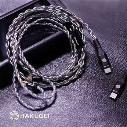HAKUGEI Time-space wheel Silver plated OCC & Black litz copper-silver alloy cable    MMCX 0.78 QDC - The HiFi Cat