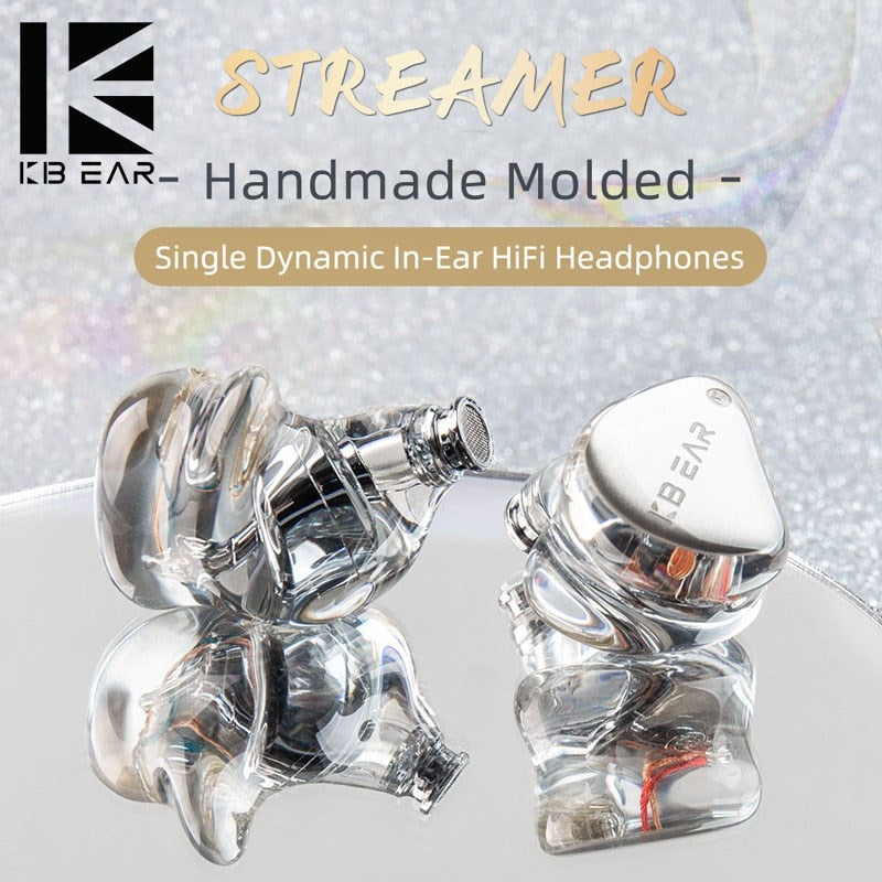 KBEAR Streamer 2PIN Handmade Molded Single Dynamic In-Ear HiFi Headphones - The HiFi Cat