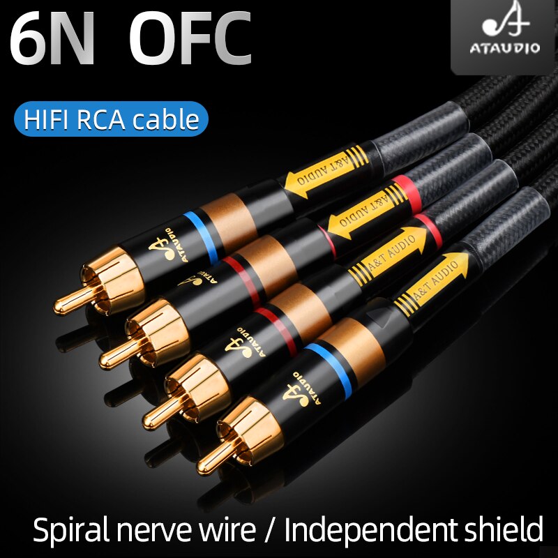 ATAUDIO HIFI RCA cable HiFi main core independent shielding rca to rca audio cable - The HiFi Cat