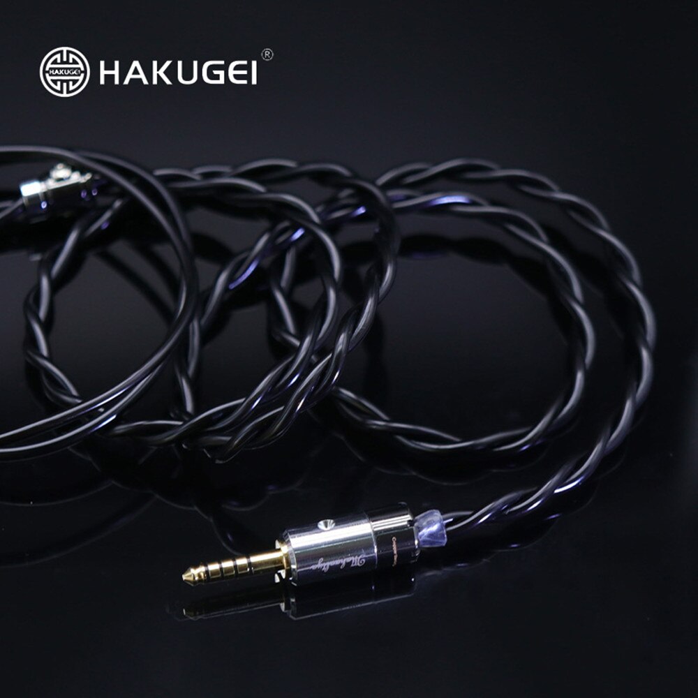 HAKUGEI Black Dragon Earphone upgrade cable 2Pin 0.78mm MMCX gold silver palladium advanced element hybrid cable for kxxs - The HiFi Cat