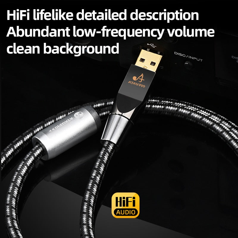 ATAUDIO HiFi USB Cable USB Type A To B Audio usb otg type B Cable