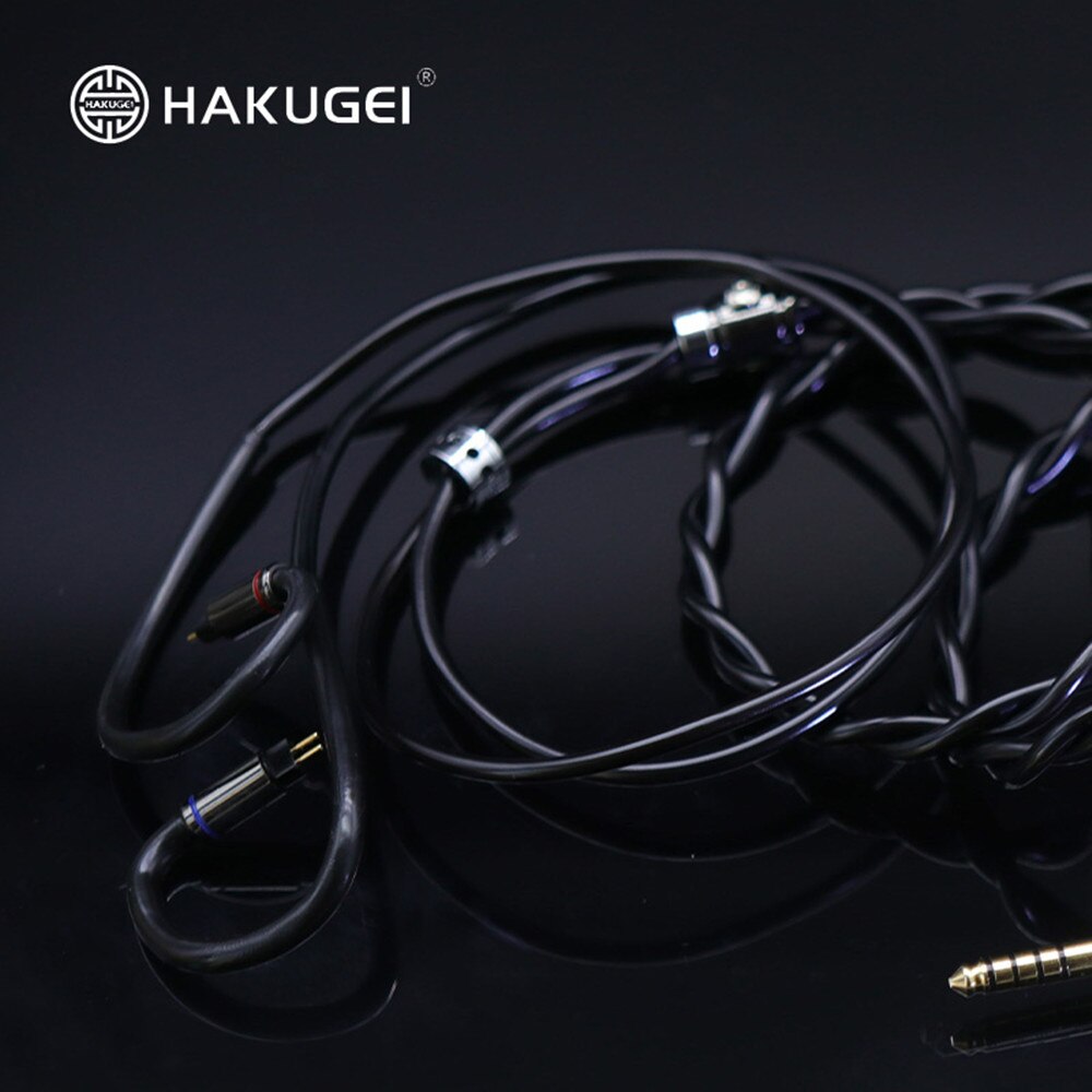 HAKUGEI Black Dragon Earphone upgrade cable 2Pin 0.78mm MMCX gold silver palladium advanced element hybrid cable for kxxs - The HiFi Cat