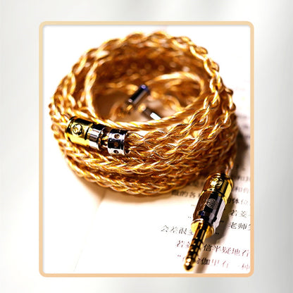 FENGRU HAKUGEI Golden Treasure Three Element Mix 8 Share 21awg 2Pin 0.78mm MMCX QDC Connector Earphone Upgrade Cable for KXXS S8 - The HiFi Cat