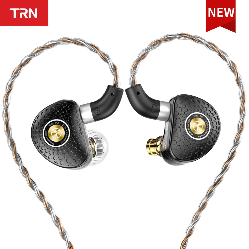 TRN TA3 Hi-FI 1BA 2DD In-ear Monitors Earphone Knowles Hybrid Beryllium-plated - The HiFi Cat