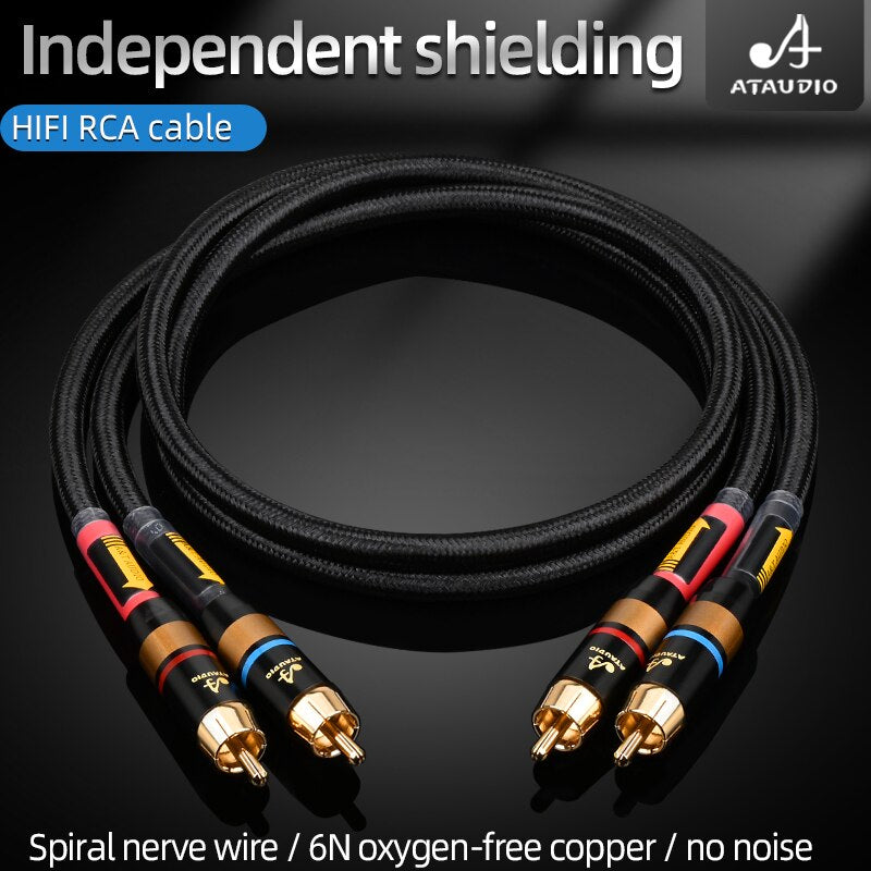 ATAUDIO HIFI RCA cable HiFi main core independent shielding rca to rca audio cable - The HiFi Cat