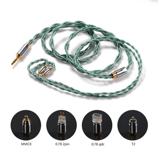 ddHiFi BC125A (Air Ocean) OCC HiFi Earphone Cable with Shielding Layer, 3.5mm Stereo Plug, MMCX, 0.78, QDC and T2 Connector - The HiFi Cat
