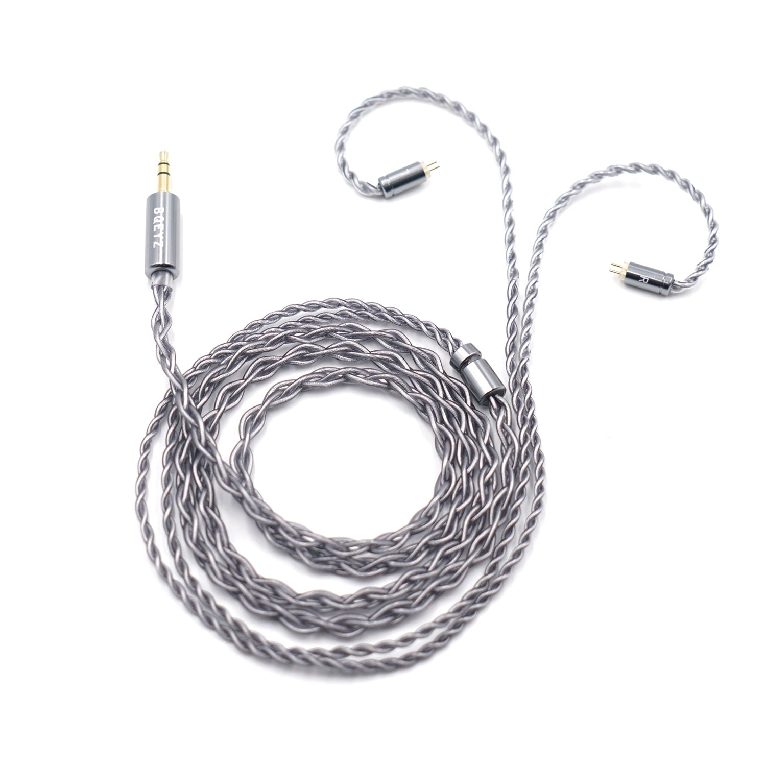 BQEYZ Winter Upgraded Cable Rime 0.78mm 2 Pin Single Crystal Copper Plated Silver Hybrid Earphone with Detachable Wire - The HiFi Cat