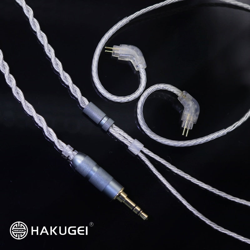 HAKUGEI Ultra-pure Crystal Silver Earbuds Cable Litz silver plated 5NOCC upgrade Cable wire for Earbuds Earphones 0.78 mmcx QDC - The HiFi Cat