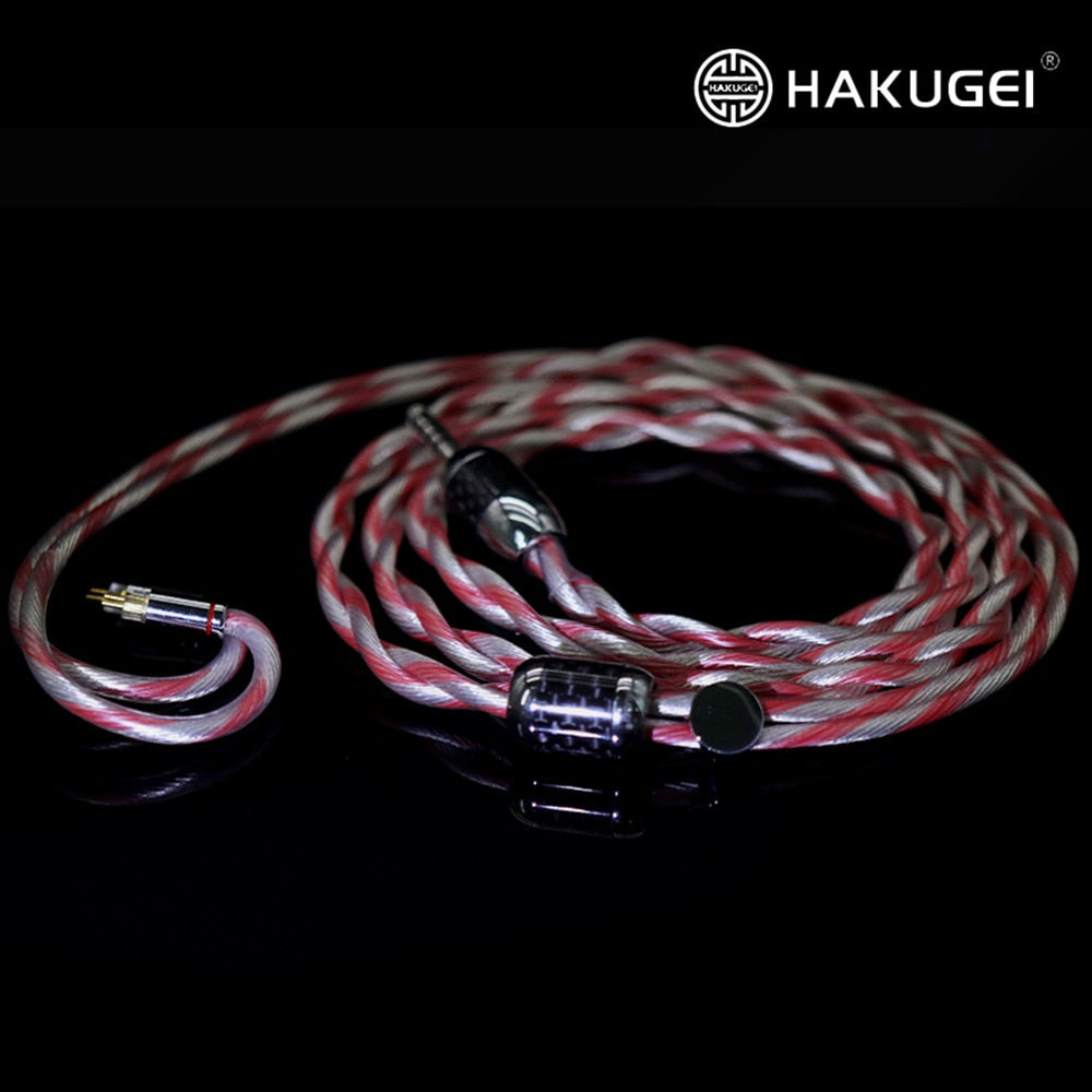 HAKUGEI Red Dragon Silver Plated 6NOCC Copper Coaxial Shield Earphone Upgrade Cable 2Pin 0.78mm MMCX for Shure SE215 KXXS - The HiFi Cat