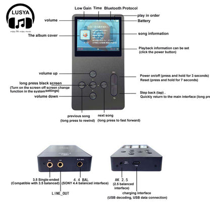 LUSYAHiFi Latest F.Audio FA4 HIFI DSD  lossless USB DAC decoding Bluetooth two-way dual ES9038Q2M Balanced output mp3 Player - The HiFi Cat