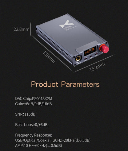 XDUOO XD-05 Basic Headphone Amplifier ESS9018K2M 384KHz DSD256 XU208 XD05 Basic HiFi Protable Headphone Amplifier - The HiFi Cat