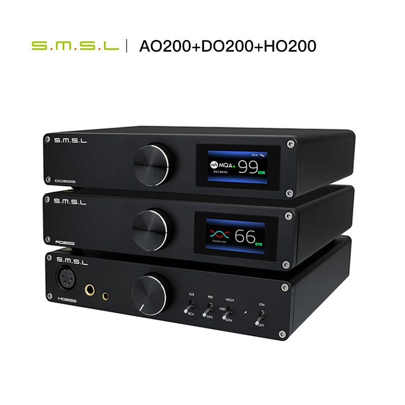 SMSL AO200+SMSL DO200+SMSL HO200,digital amplifier bluetooth+MQA Audio DAC+HiRes headphone amplifier 16ohm - The HiFi Cat