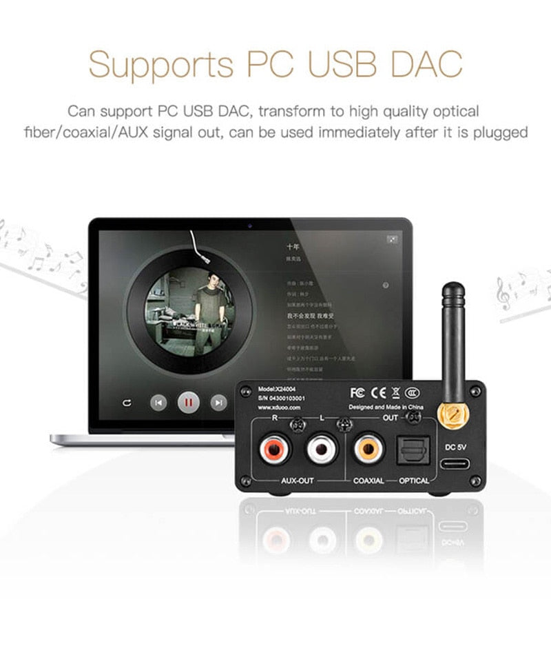 XDUOO XQ-50 Pro2 Bluetooth 5.1 Audio Receiver Converter QCC5125 ES9018K2M Chips Decoder Support AptX/SBC/AAC LDAC USB DAC - The HiFi Cat