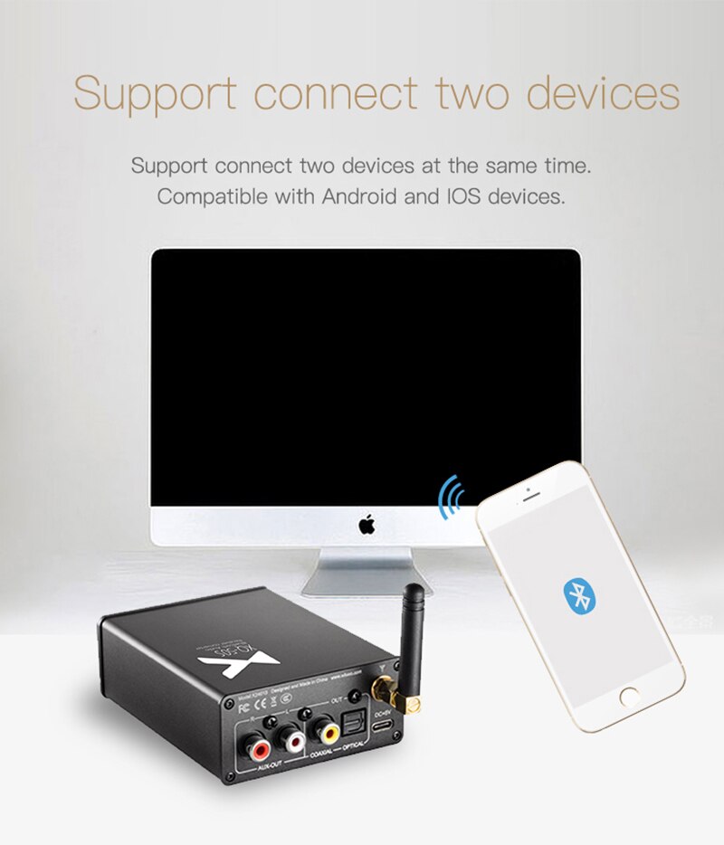 XDUOO XQ-50s QCC3034 Buletooth 5.1 DAC XQ50 Bluetooth Audio Receiver Converter support PC USB DAC SBC/AAC/aptX/aptX HD - The HiFi Cat
