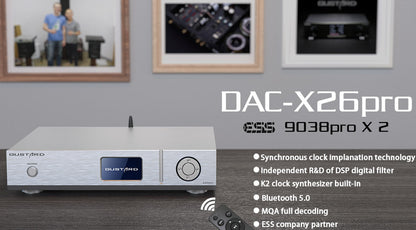 Gustard DAC-X26 PRO ESS9038 PRO*2 DAC Bluetooth 5.0 K2 Clock Synthesizer X26PRO DSD512 PCM768KHz Decoder - The HiFi Cat