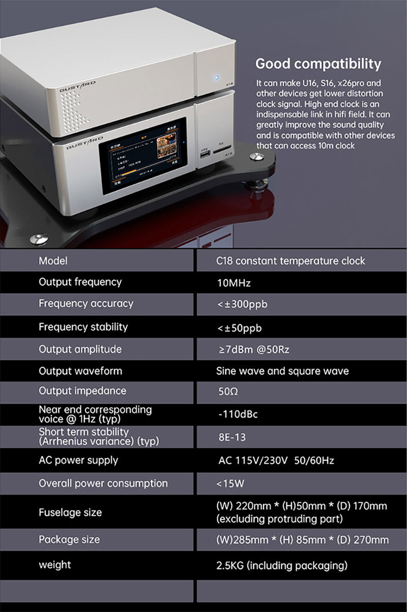 GUSTARD C18 10M clock audio constant temperature crystal oscillator OCXO - The HiFi Cat